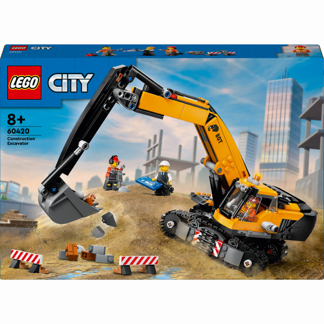 Конструктор LEGO City Жовтий будівельний екскаватор (60420)