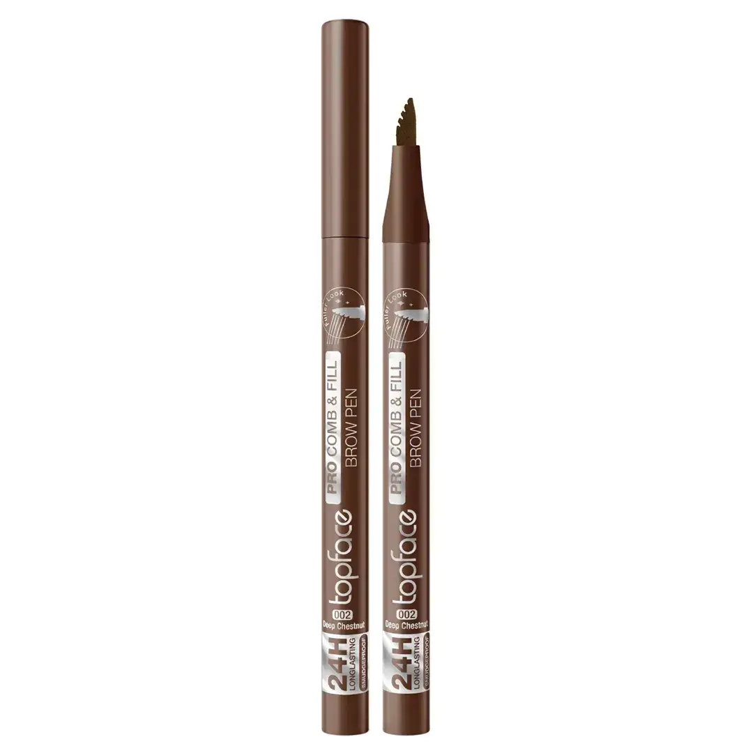 Маркер для брів Topface Pro Comb & Fill Brow Pen PT620 - №02 (Deep Chestnut)