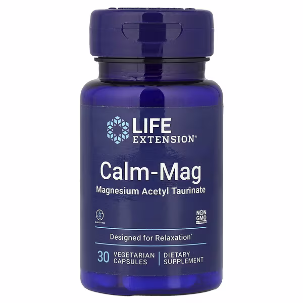 Life Extension, Calm-Mag, Magnesium Acetyl Taurinate, 30 Vegetarian Capsules