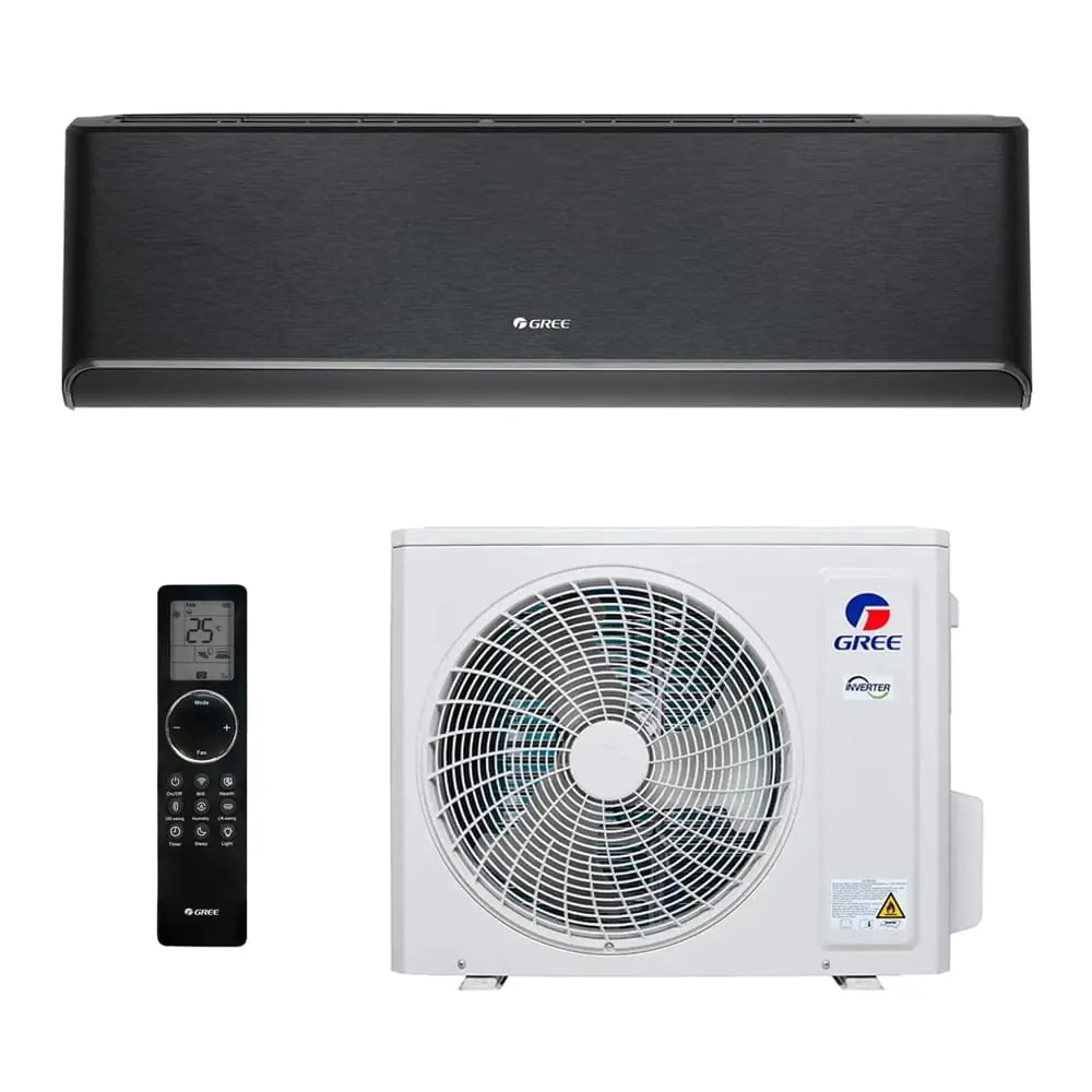 Šilumos siurblys Gree Airy Black 3,5/3,81 kW (Wi‑Fi)