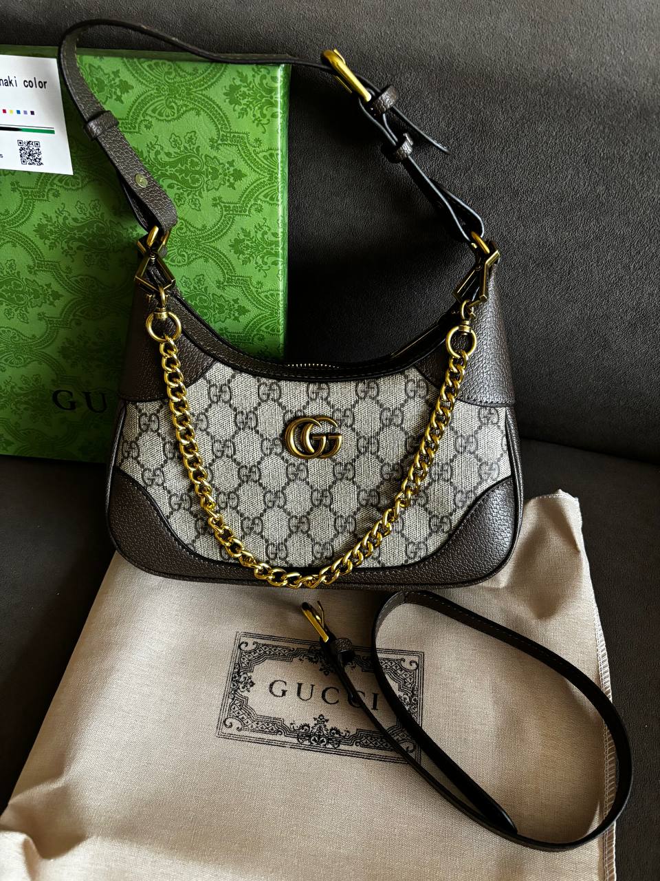 Gucci Aphrodite Small Shoulder Bag Grey