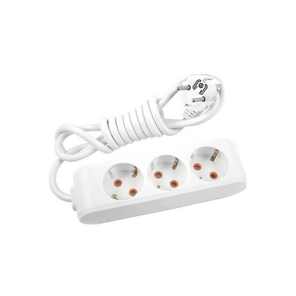 Подовжувач Viko MultiLet 3 розетки 5 м 3×1.5 мм² із заземленням, з кнопкою