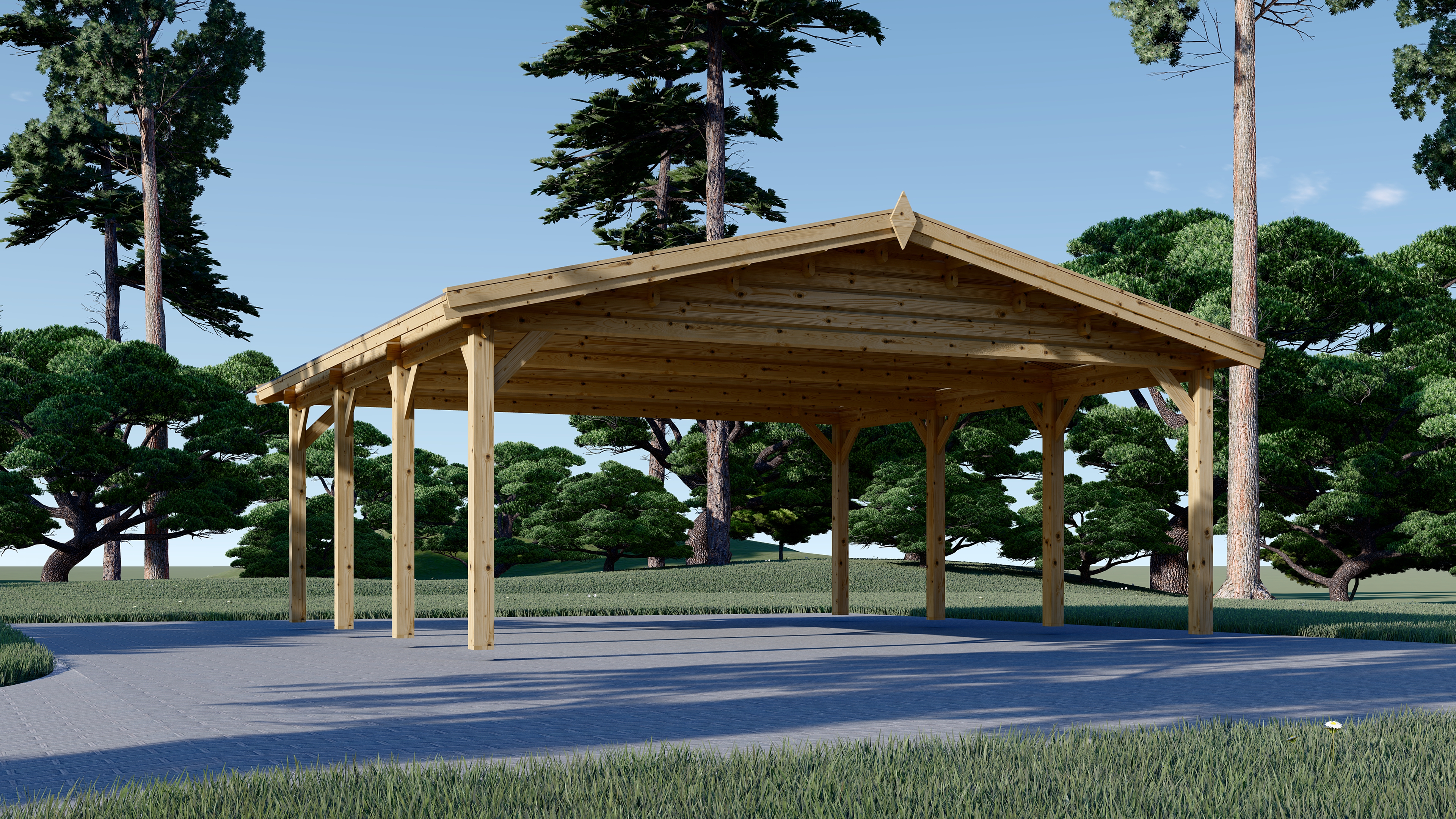 Pérgola para coches Primavera 6x6