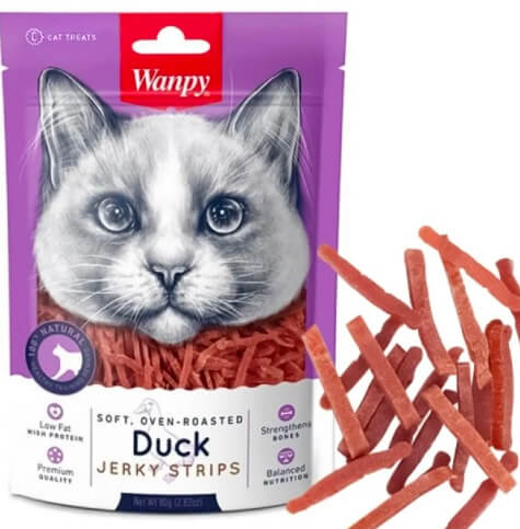 ВАНПІ ФІЛЕ КАЧКИ В’ЯЛЕНЕ СМУЖКИ ласощі для котів 0.08 кг.