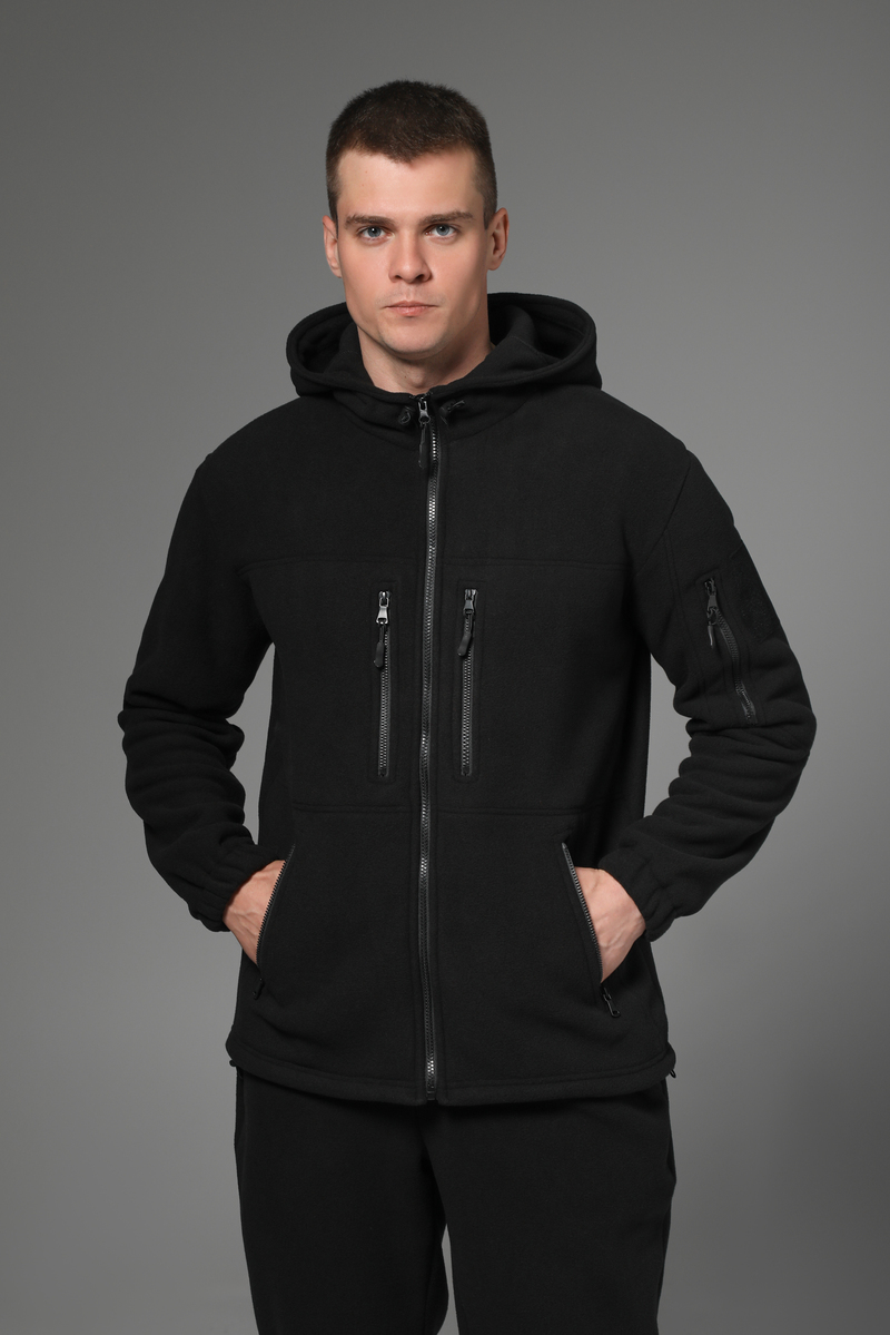 Флісова спортивна кофта з капюшоном Plus.Plus Black