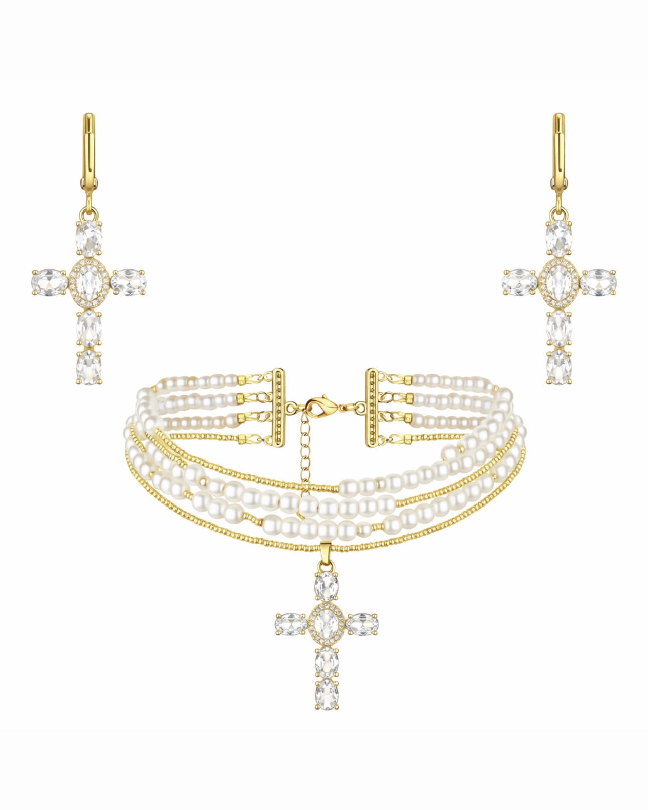 DIAMOND CROSS white set