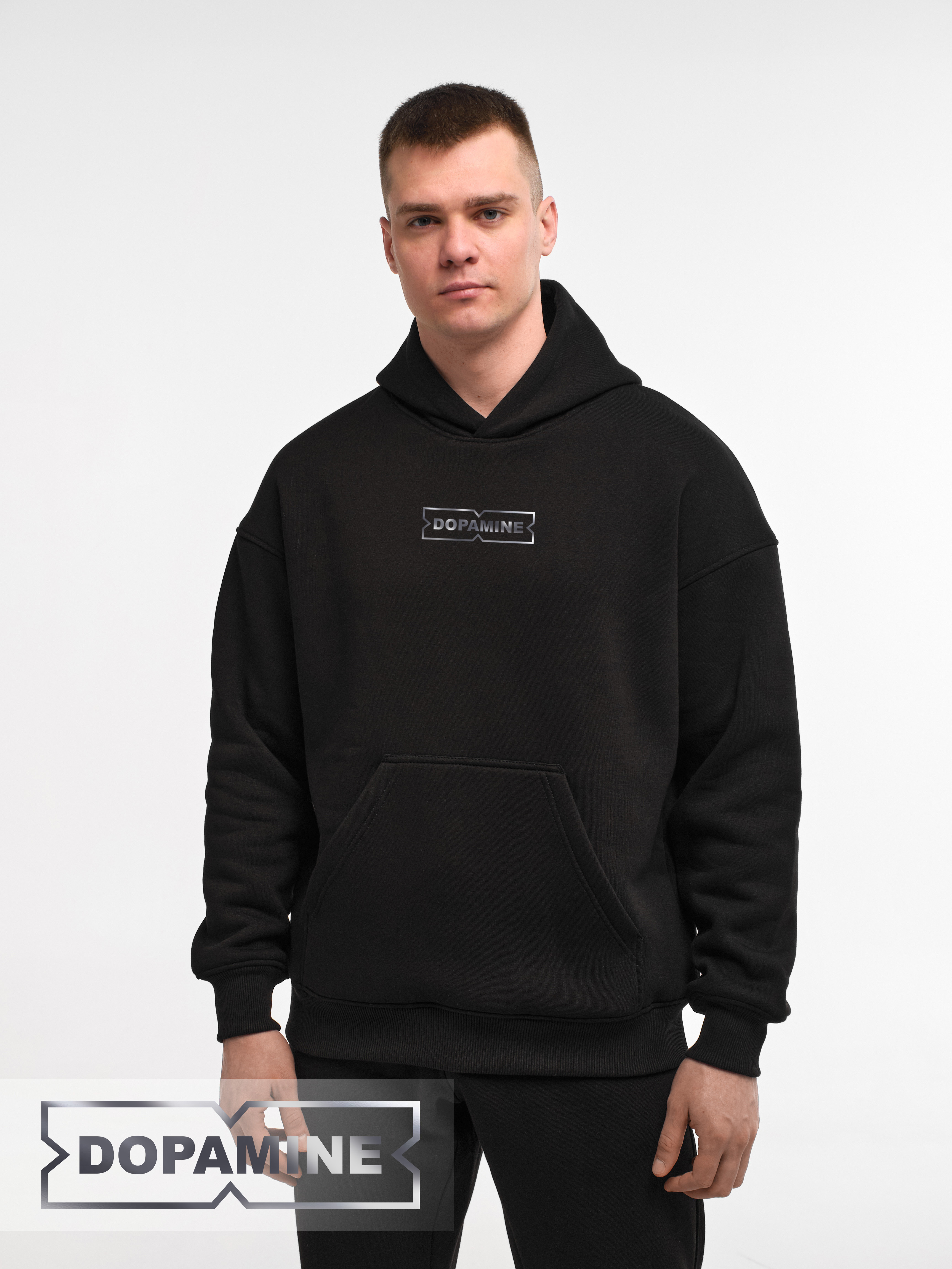 HOODIE "DOPAMINE" | POCKET | BLACK EMOTION | XH1