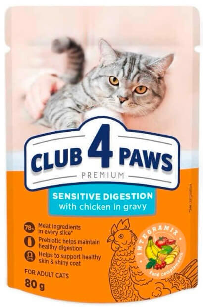 Клуб 4 лапи Premium пауч з куркою для котів із чутливим травленням 80гр.