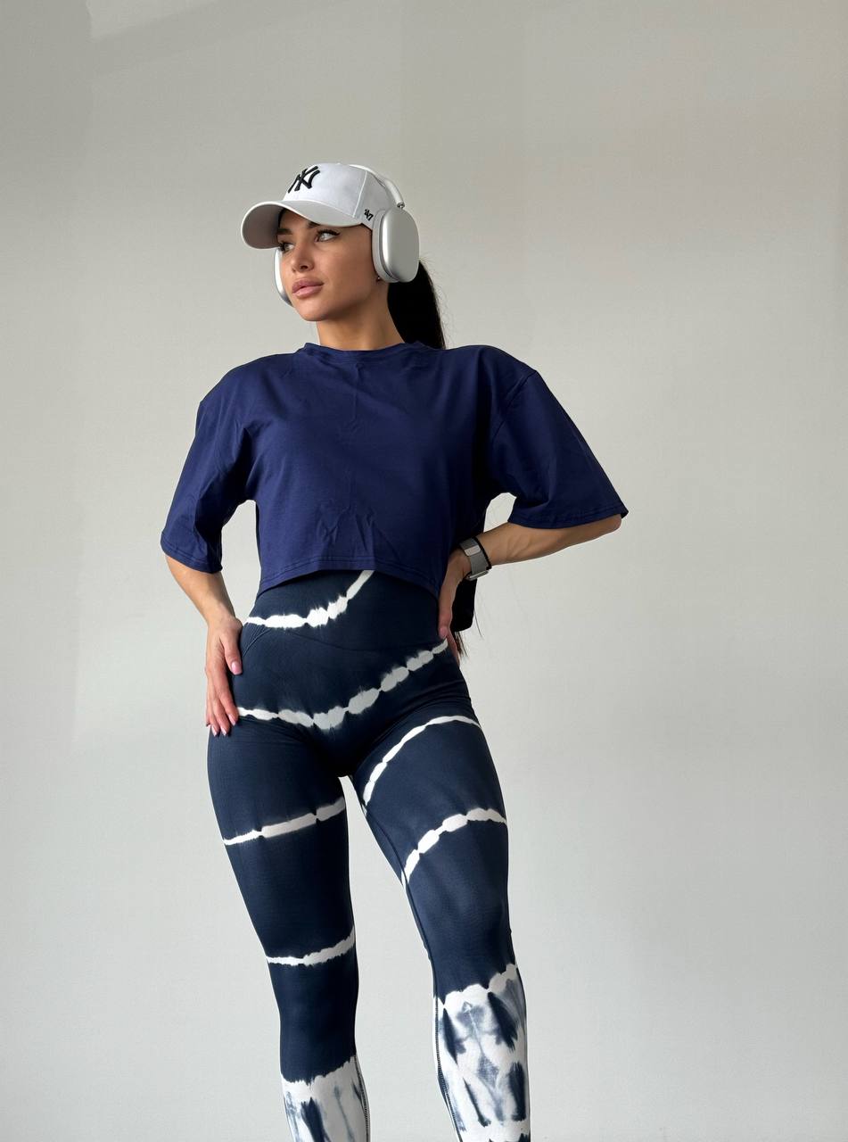 Лосини Бейс із Пуш ап в синьому кольорі