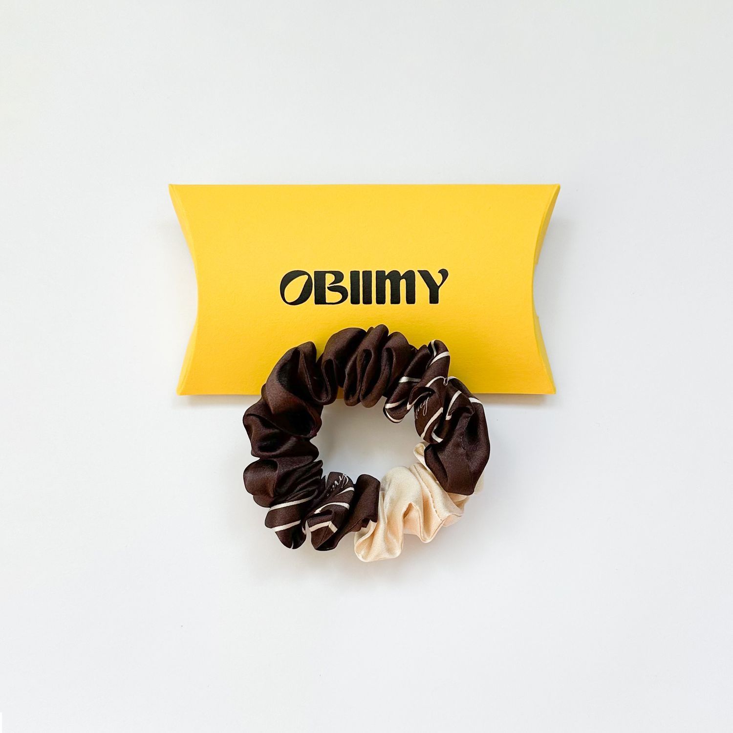 Шовкова резинка для волосся «Ранкова кава» від Obiimy