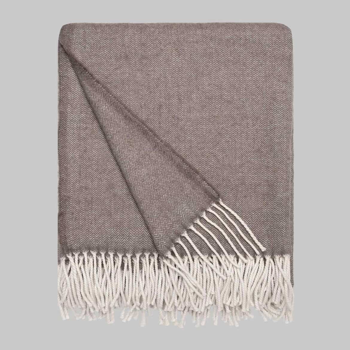 Бежевий плед Sarev 100% вовна,130×170 см