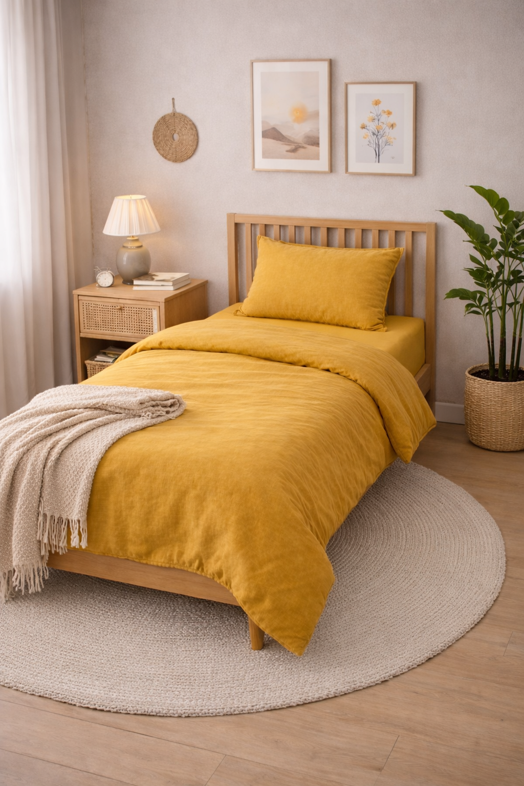 Підліткова постільна білизна варена бавовна "Гірчиця"