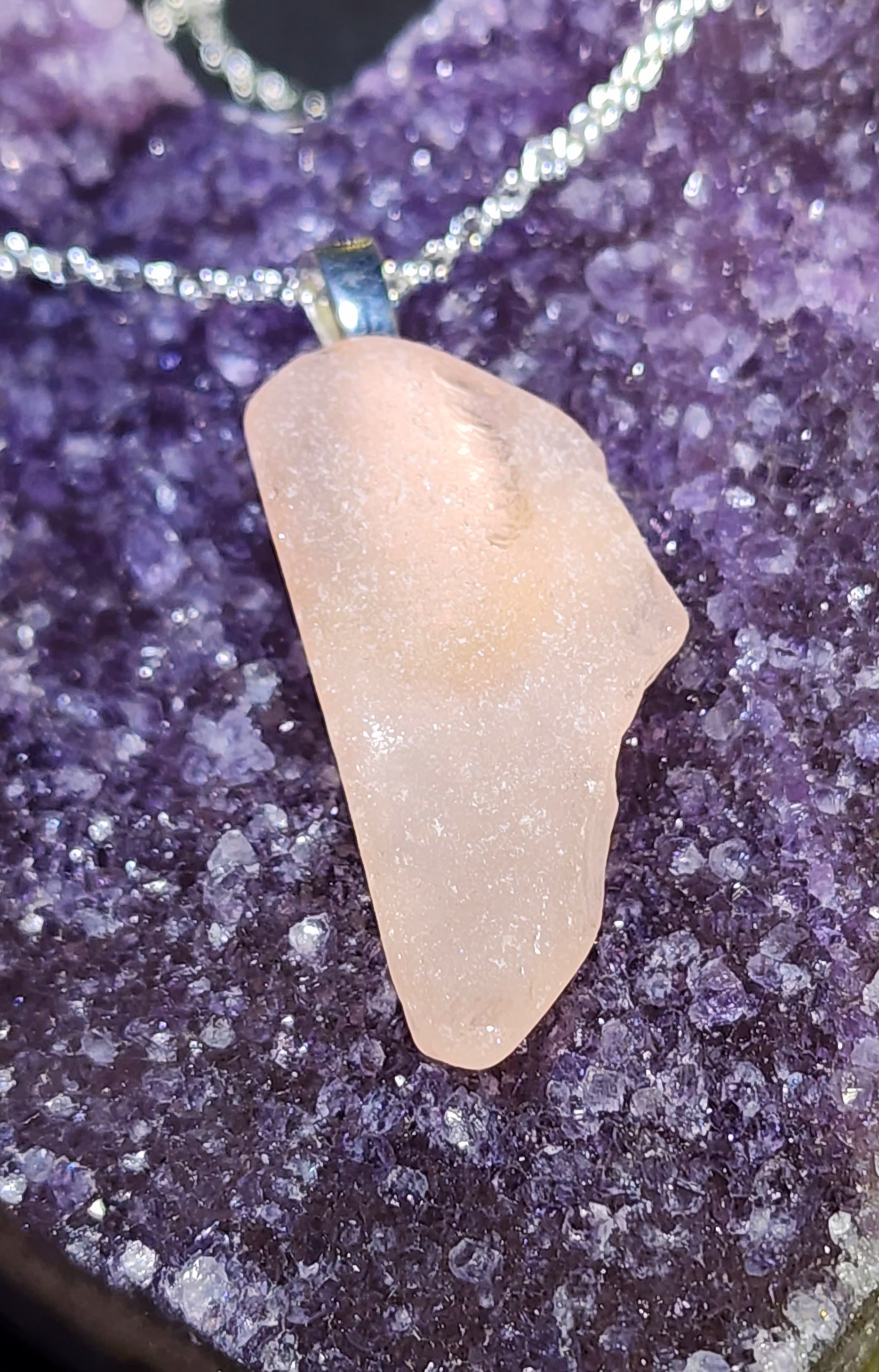 Pink Sea Glass Necklace 