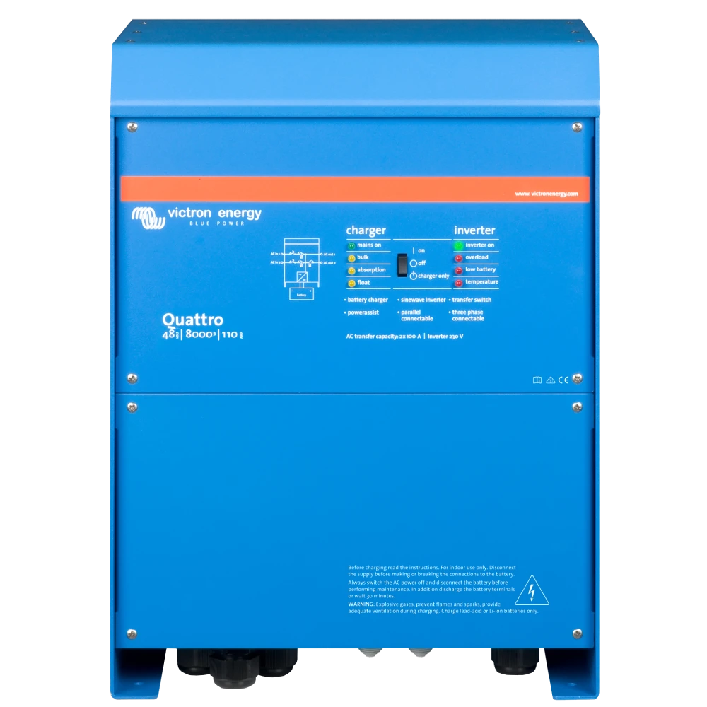 Інвертор гібридний Victron Energy Quattro 48/8000/110-100/100 (8 кВА/6,5 кВт, 1 фаза, без MPPT)
