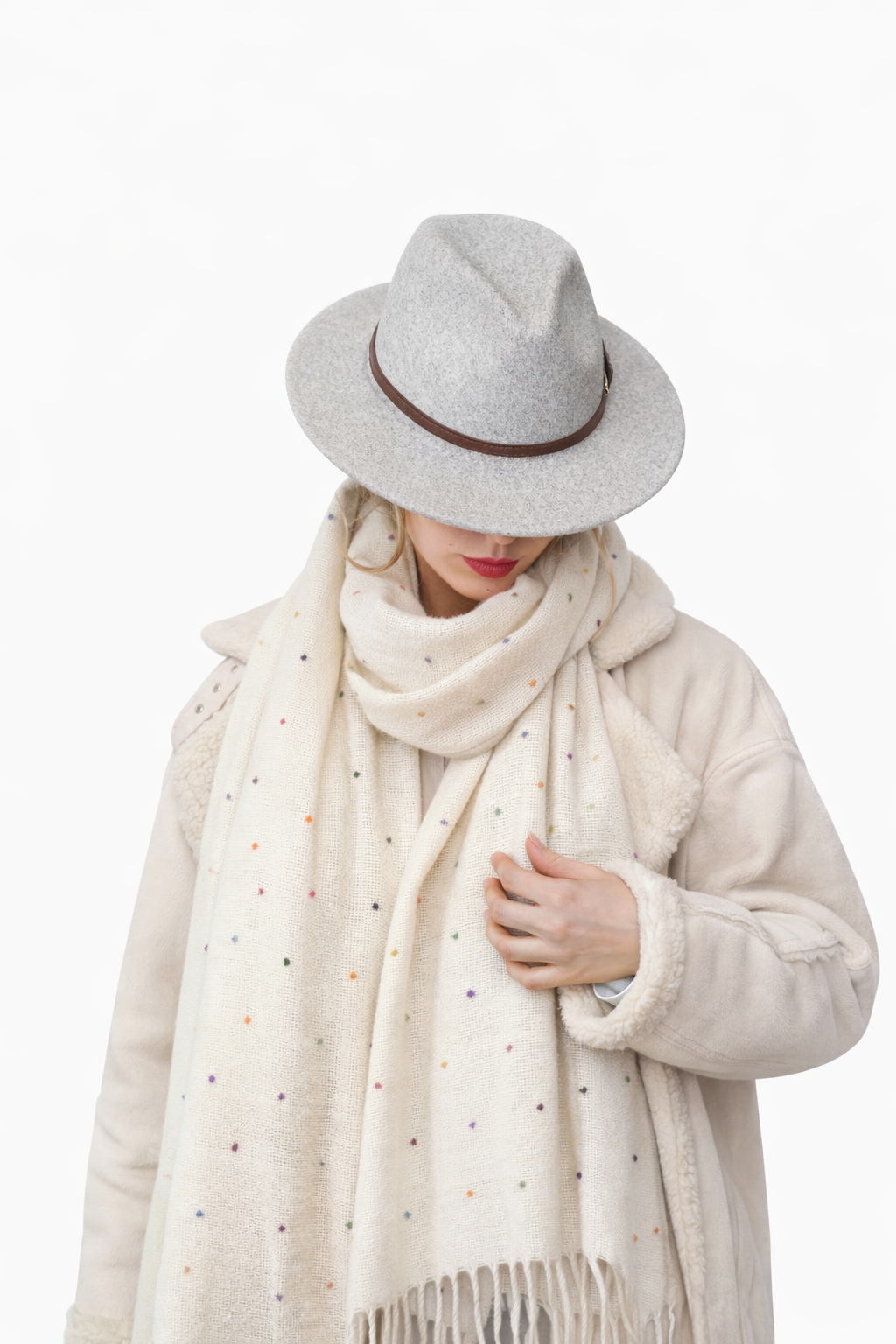 Шарф в кольоровий горошок