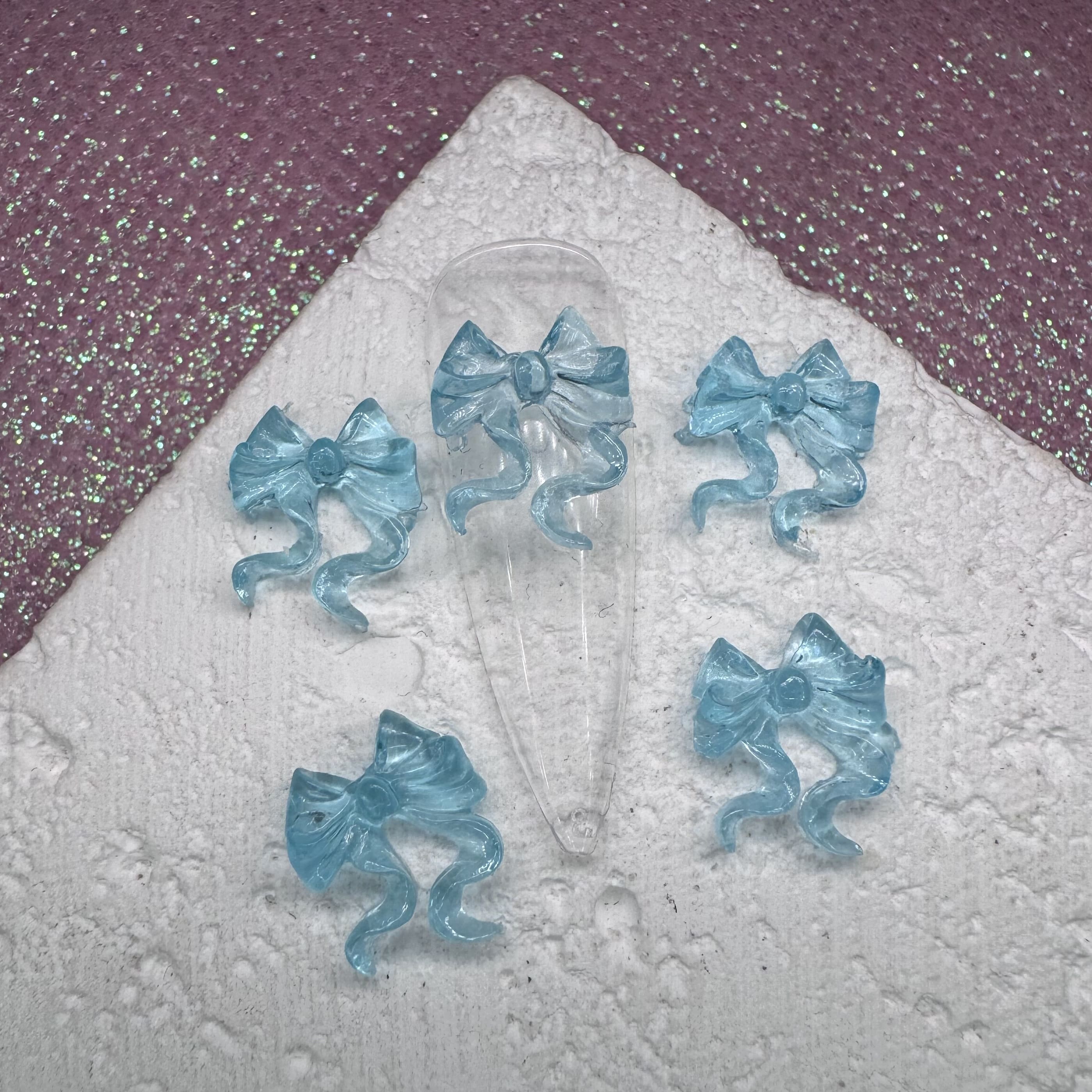 Фігурка для нігтів "Блакитний бантик"