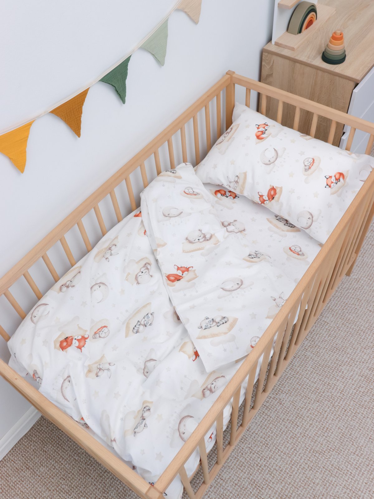 Постільна білизна з польської бавовни 3 в 1 Сплячі звірята