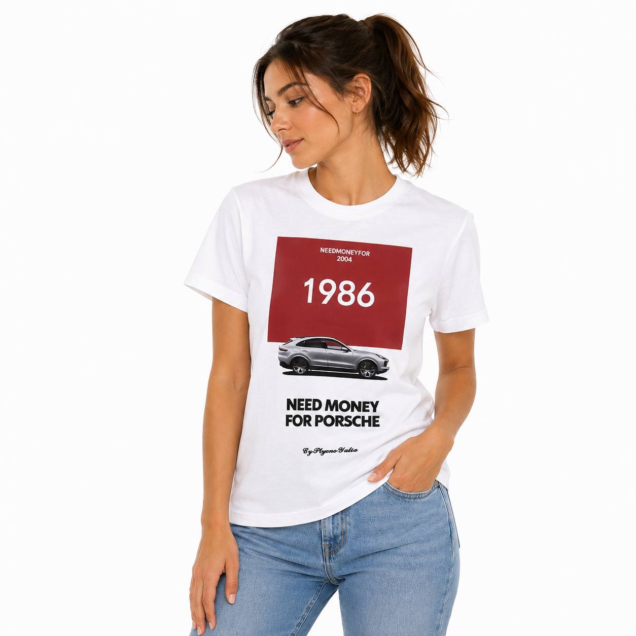 Жіноча футболка з принтом Porsche 1986 