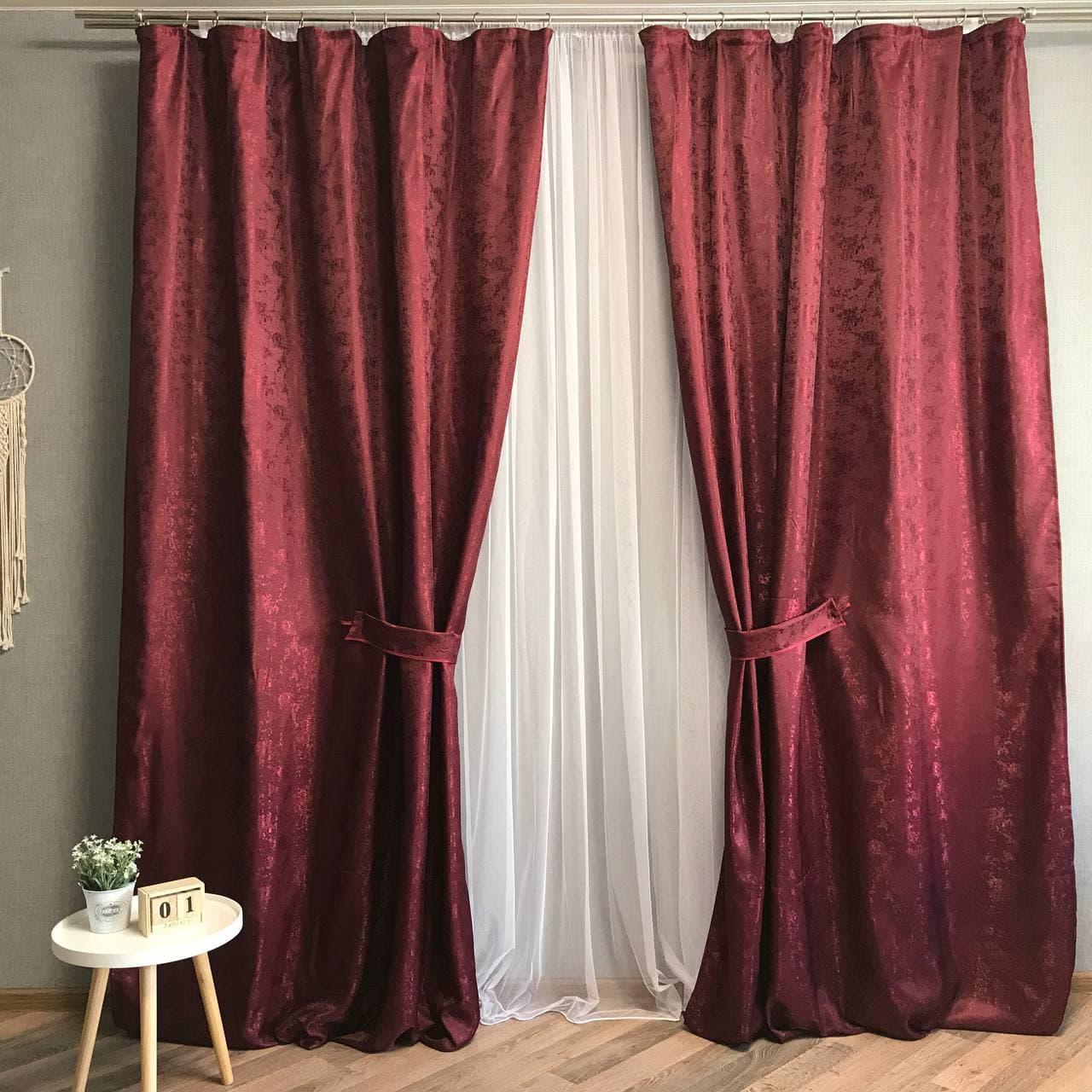 Жаккардовые однотонные шторы 