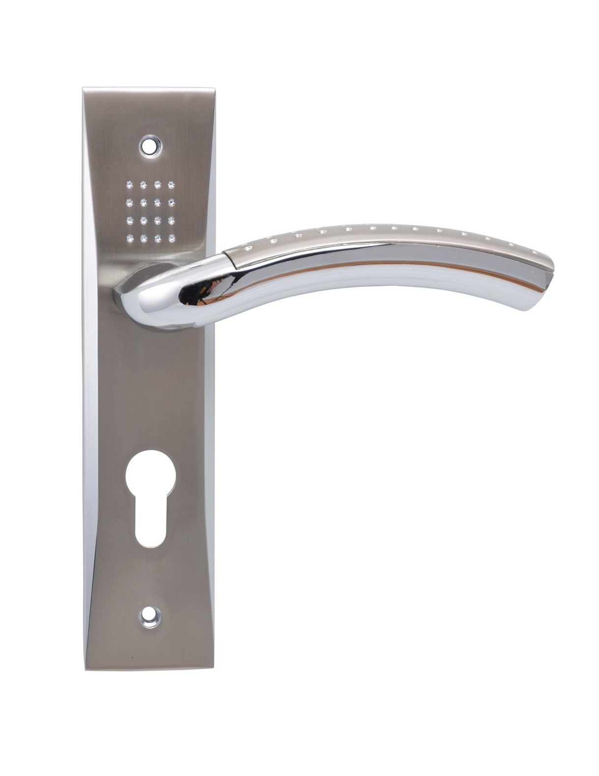 Дверна ручка під ключ (62мм) SIBA Bari, матовий нікель-хром