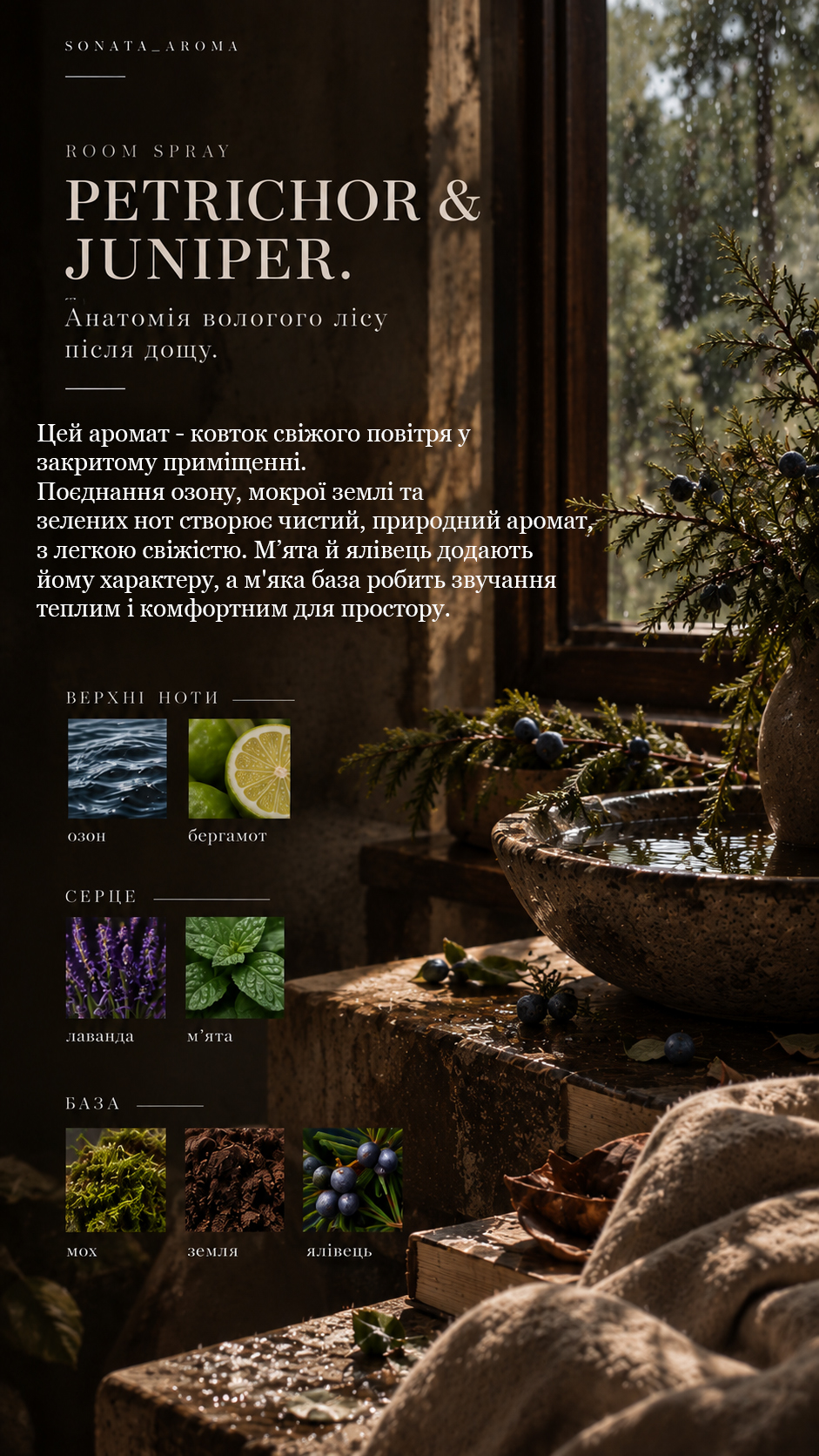 Рум спрей «PETRICHOR & JUNIPER»
