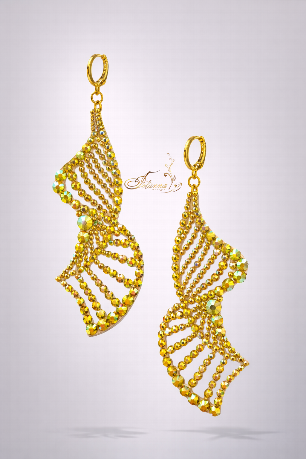 Golden Crystal Dance Earrings