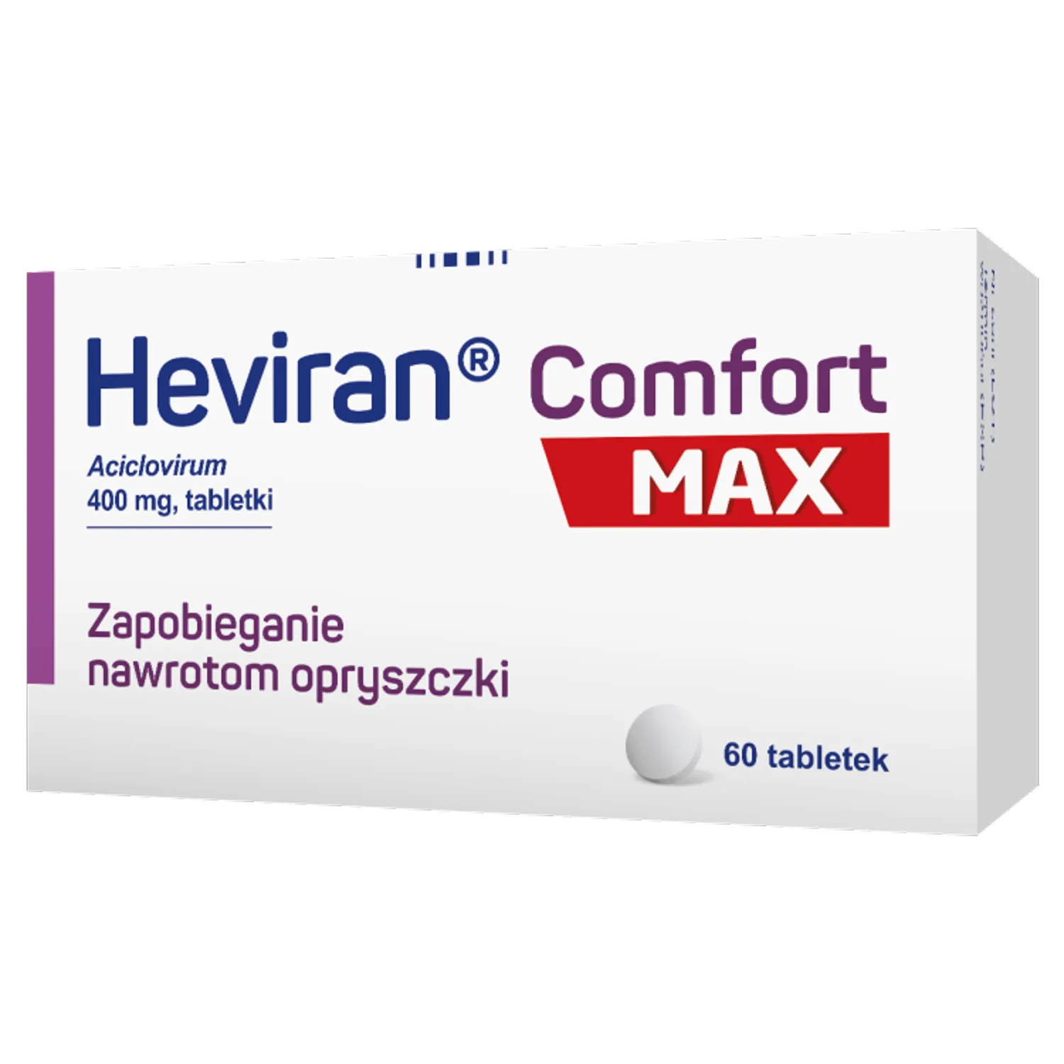 Heviran Comfort Max 400 мг надійний бар'єр від герпесу - 60 таблеток
