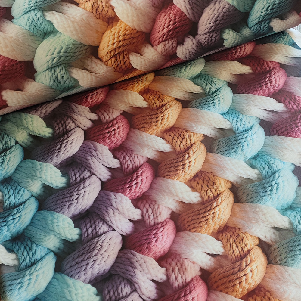 Тканина Ранфорс Digital print - Кольорова в'язка