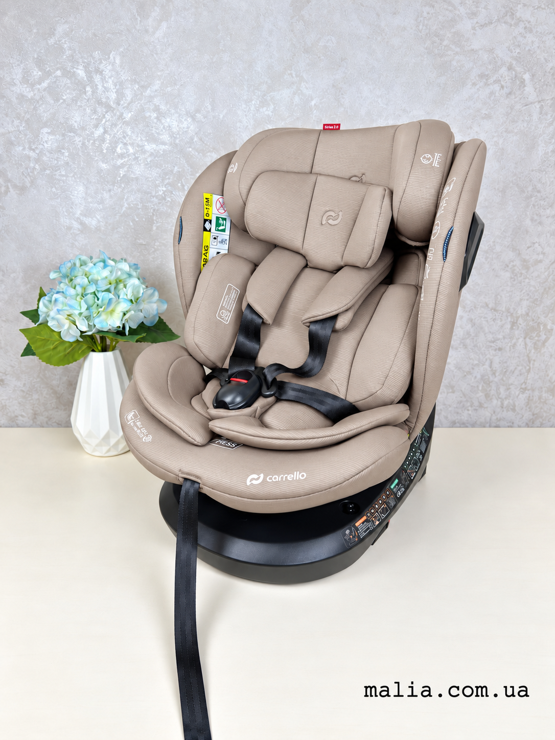 Автокрісло Carrello Sirius 2.0 CRL-8809 i-Size 40-150см ISOFIX, поворот, якір Sandstone Beige