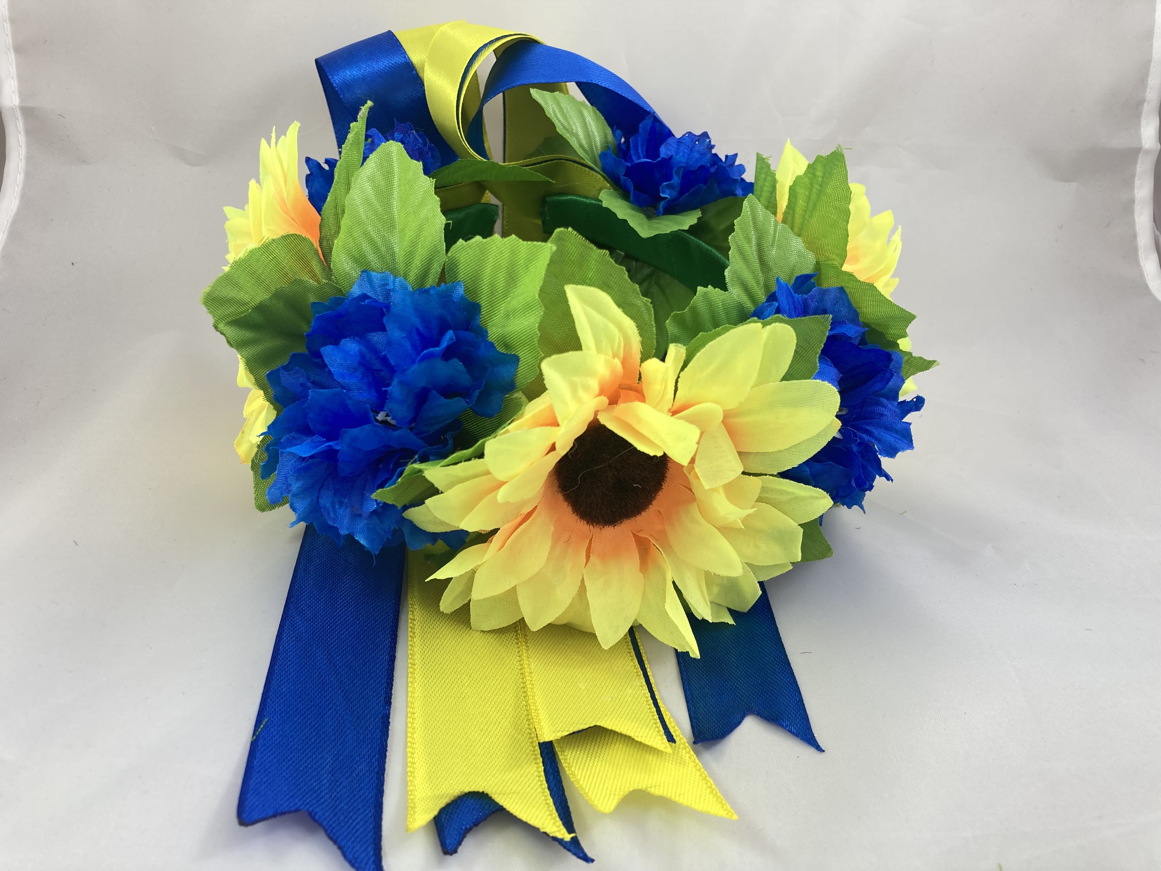 Віночок "Патріотична краса" з жовто-блакитними стрічками