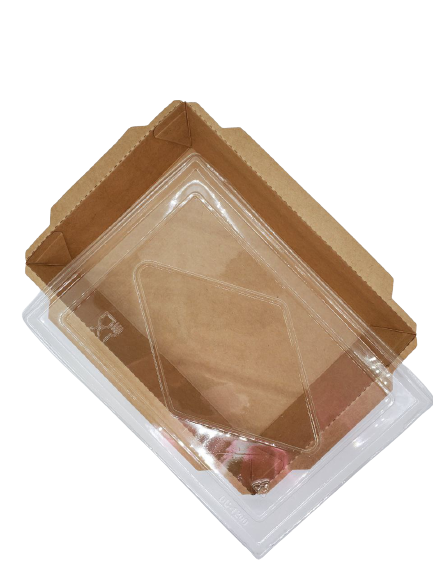 Салатник Крафт картону з кришкою 900 мл, упаковка 200 шт, 018300015