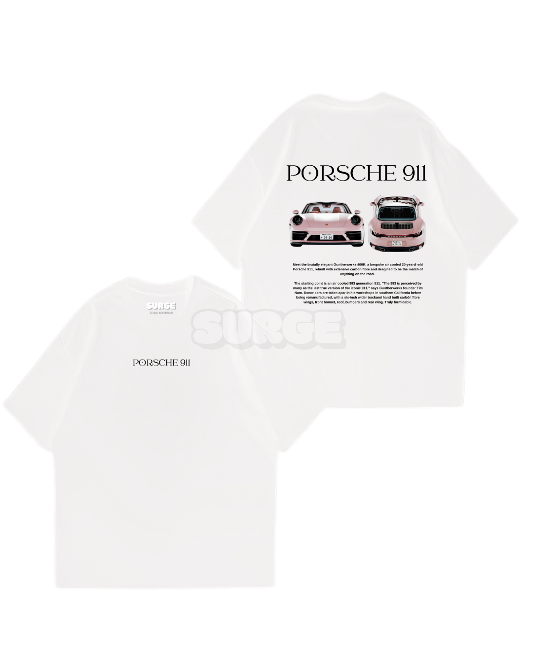 Oversize t-shirt Pink Porsche 911
