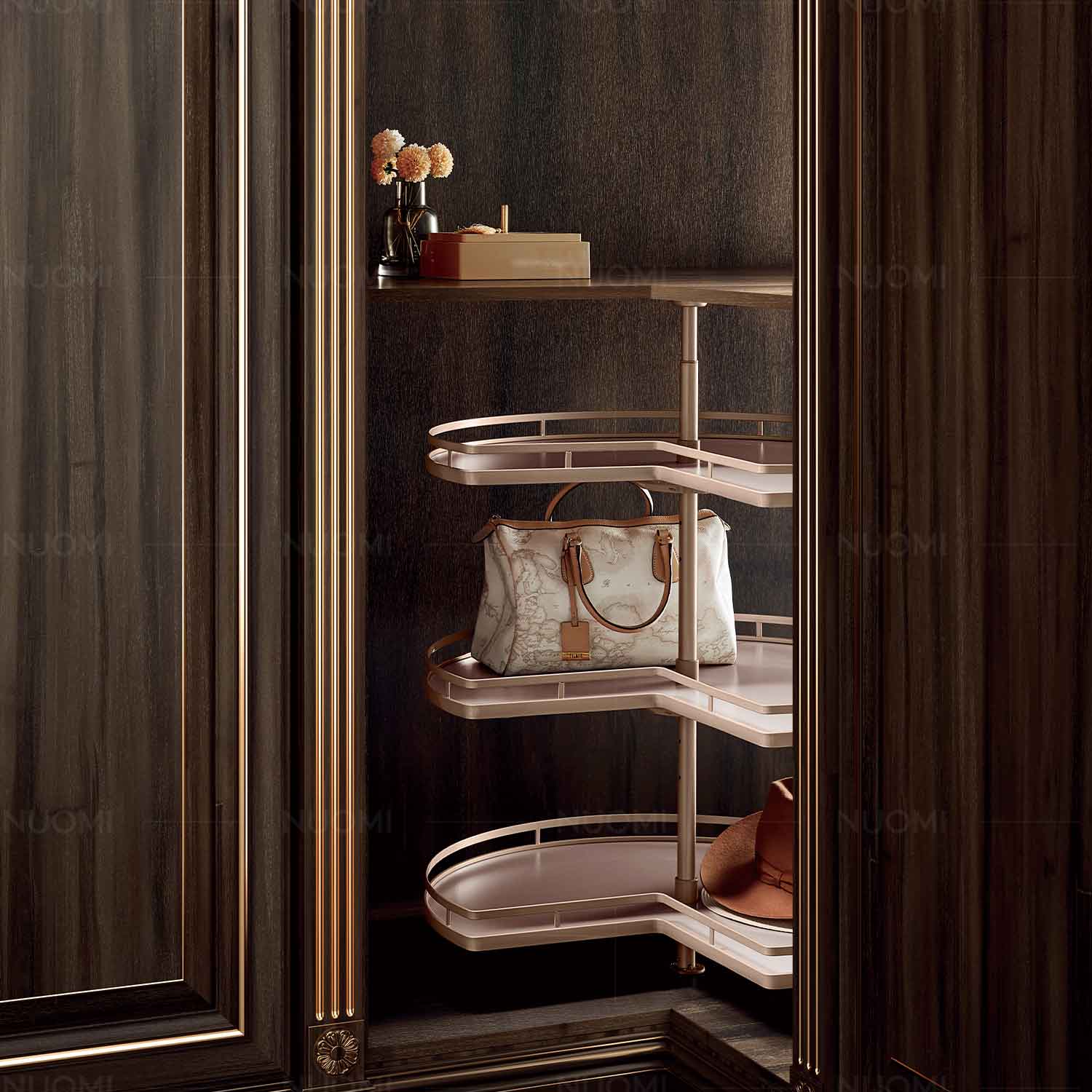 Violet Series 360° Three-tier Rotatable Corner Basket