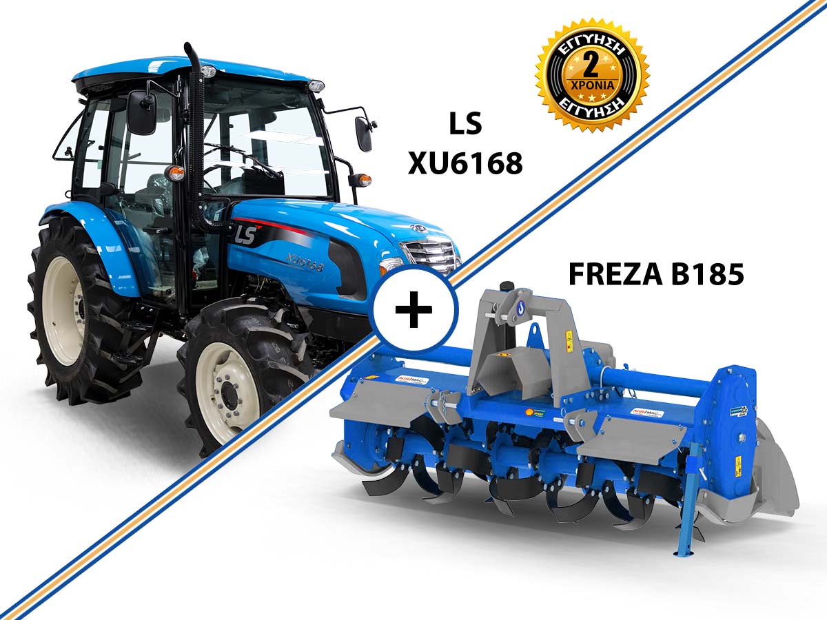 LS XU6168 Кабіна 84HP 4WD Mitsubishi TURBO деревно-розвантажувального комбайна з GRAECUS FREZA B185