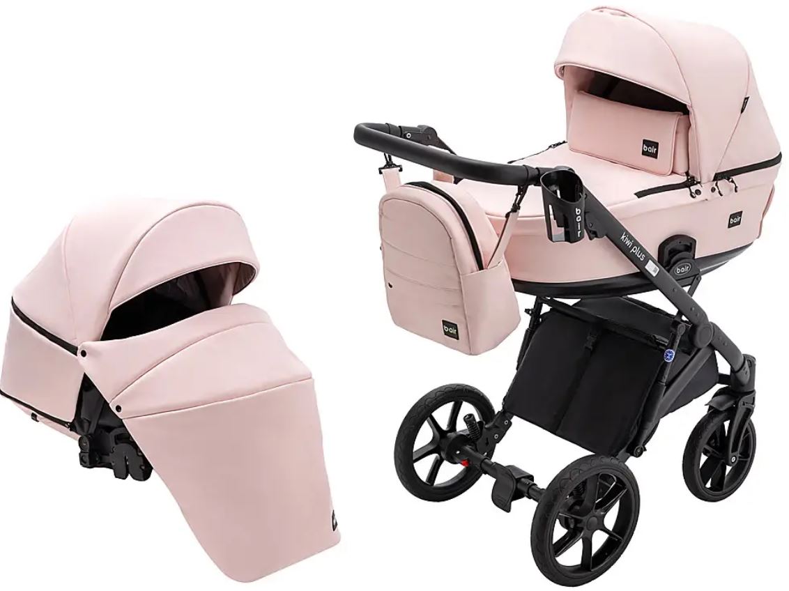 Коляска 2 в 1 Bair Kiwi Plus ECO BKP-28 рожевий пудра