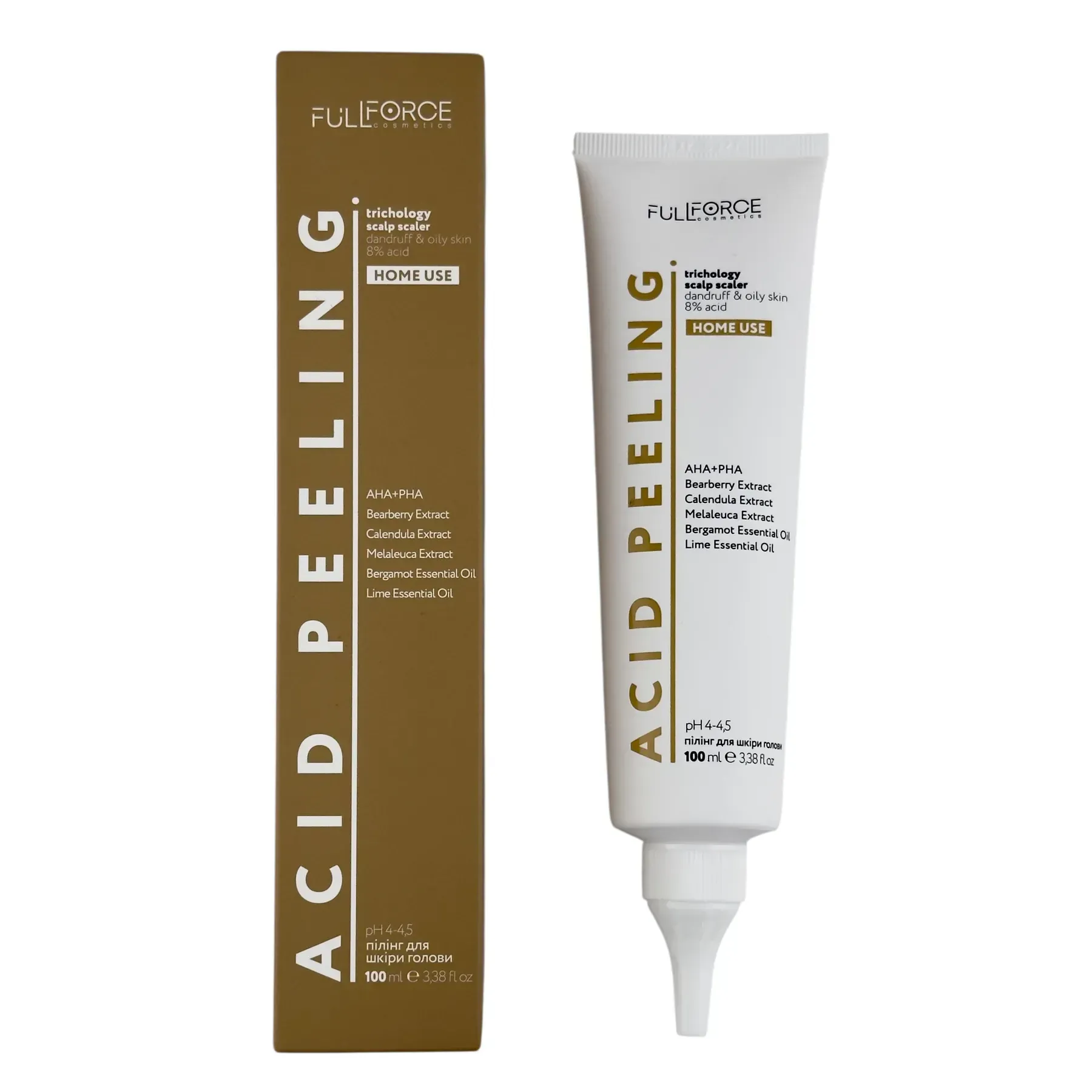 Кислотний пілінг для жирної та проблемної шкіри голови TRICHOLOGY SCALP SCALER 8% ACID, 100 мл.