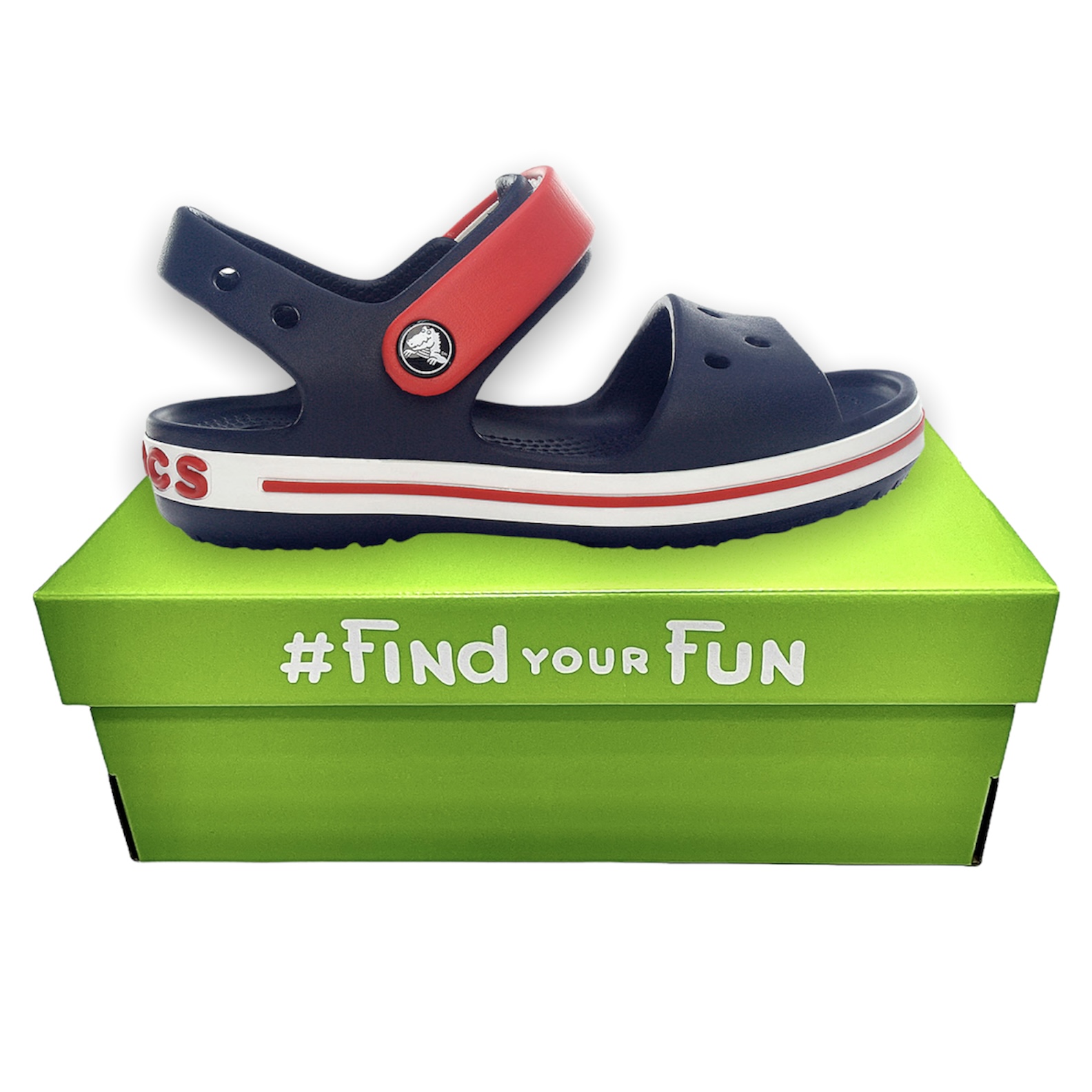 Crocs Kids’ Crocband Sandal Navy / Red дитячі сандалі для хлопчиків і дівчаток сині