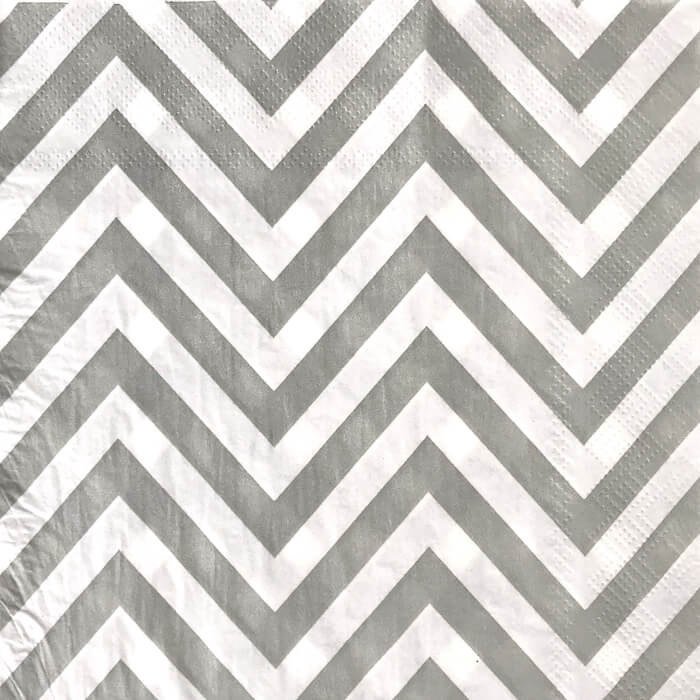 Серветки сірий шеврон 20шт