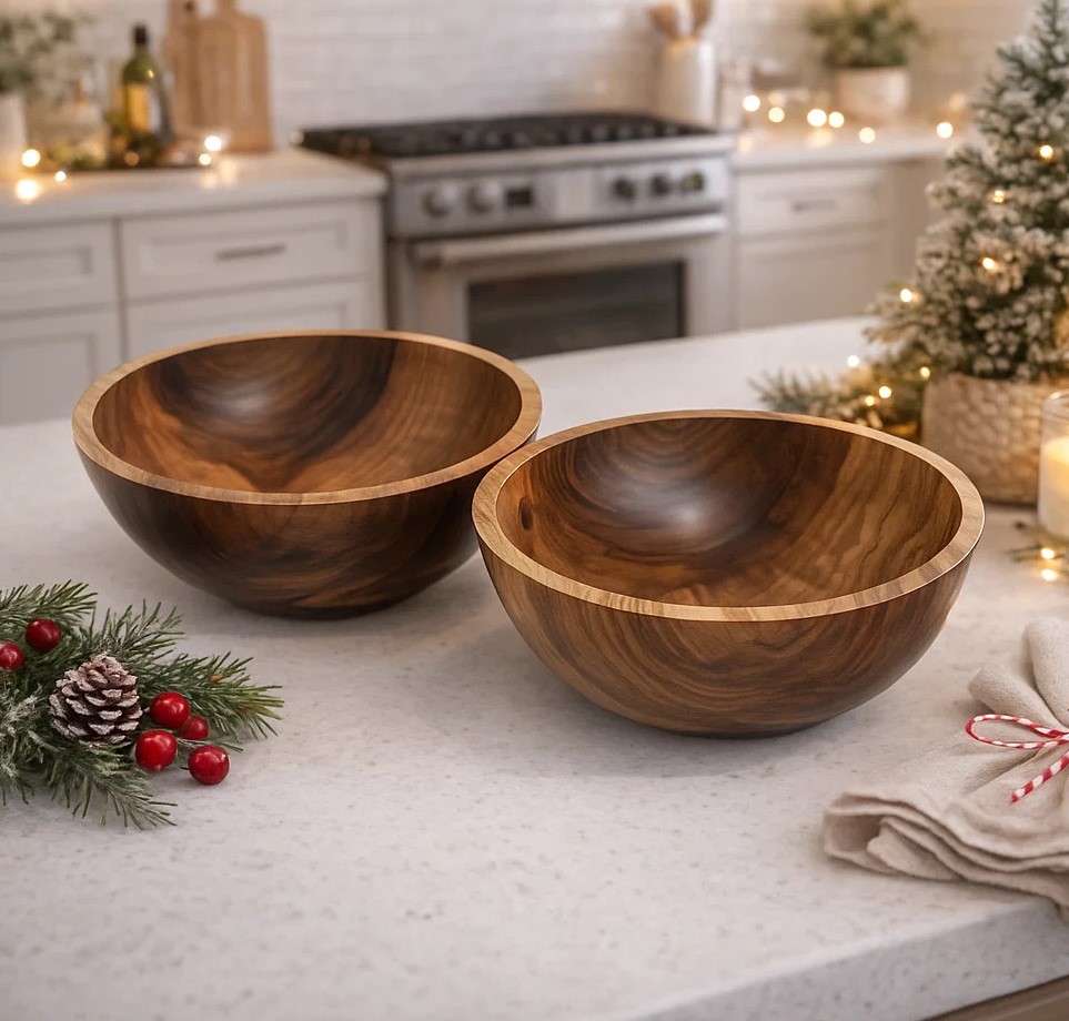 Дерев'яний салатник ручної роботи