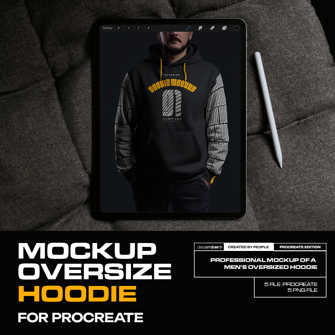 5 Mockups Oversize Hoodie for Procreate