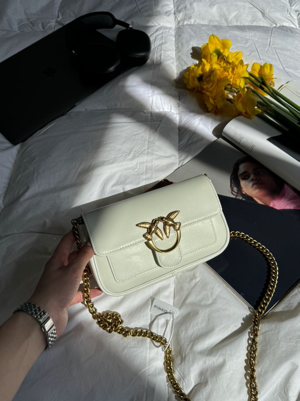 Pinko LoveBag Pocket Simply Cream/Antique Gold