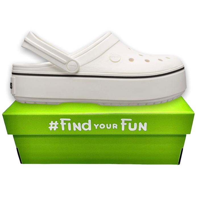 Crocs Crocband Platform Clog White Сабо Крокси жіночі білі