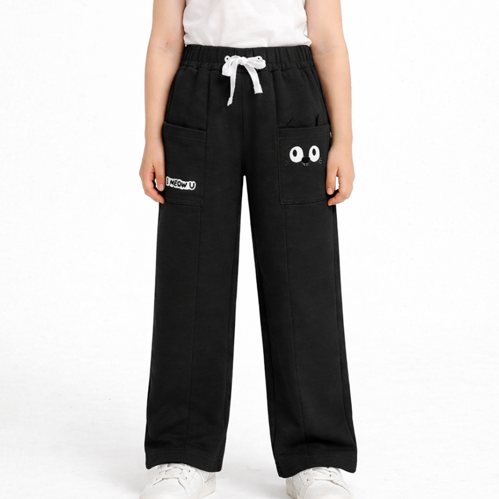 Трикотажні штани чорного кольору для дівчинки