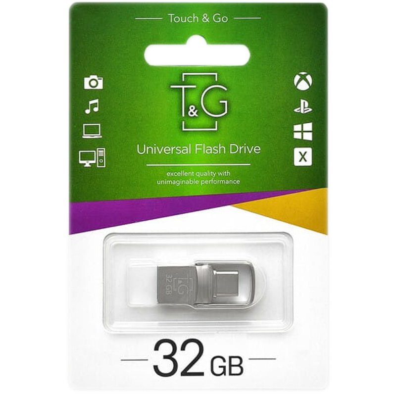 USB флеш накопичувач T&G 104 Metal Series 32Gb USB-A/Type-C