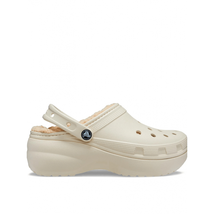 Crocs Classic Platform Lined Сабо Крокси жіночі утеплені бежеві