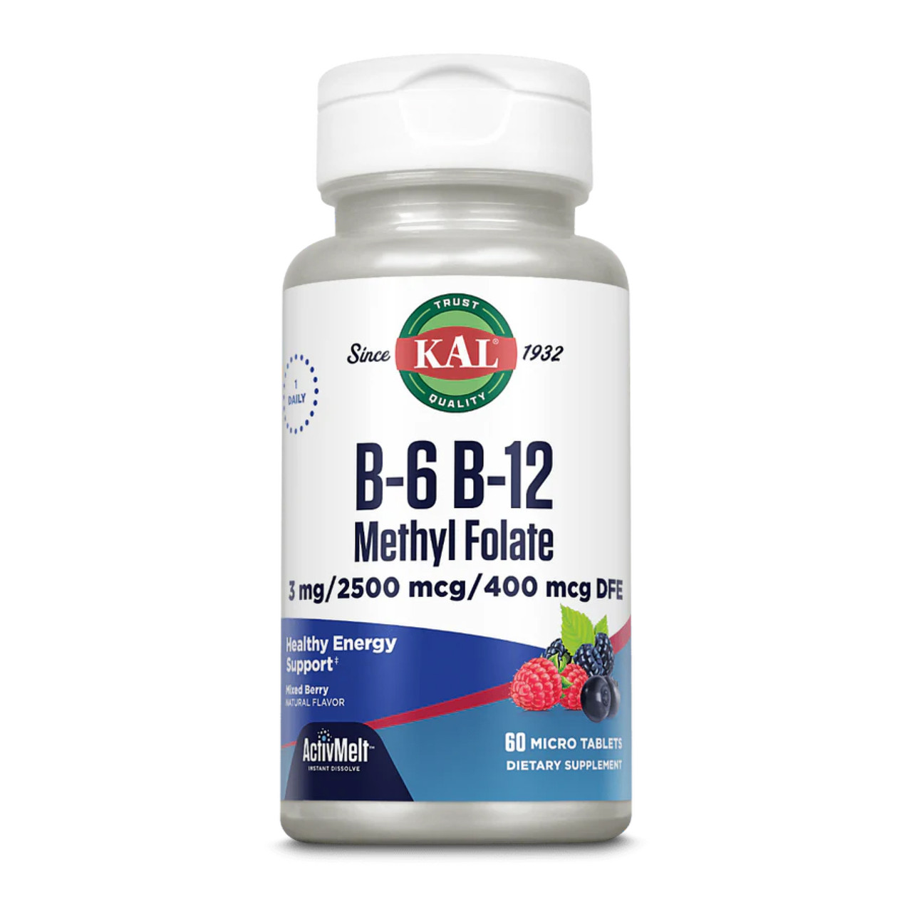 B6 B12 Methyl Folate - 60 tabs Mixed Berry