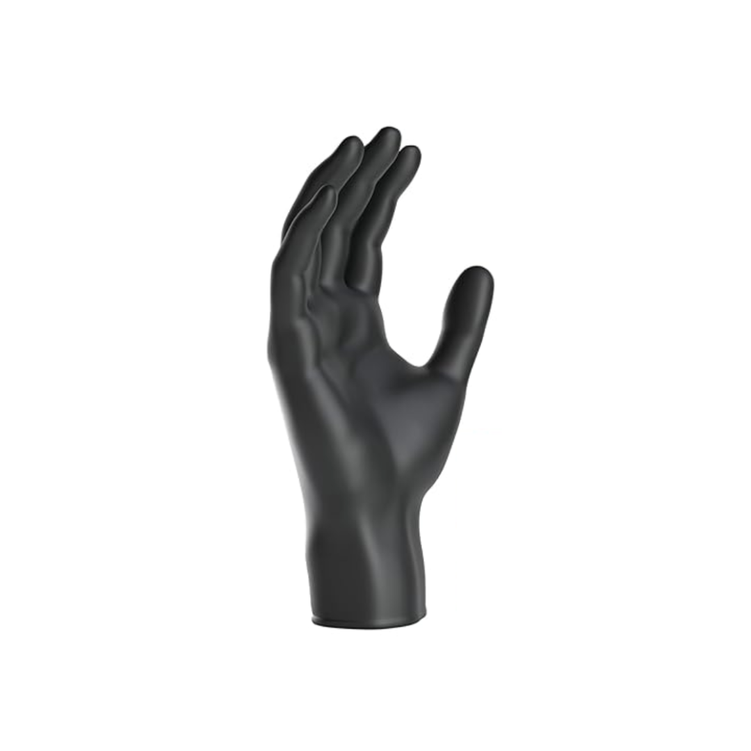 Black disposable gloves