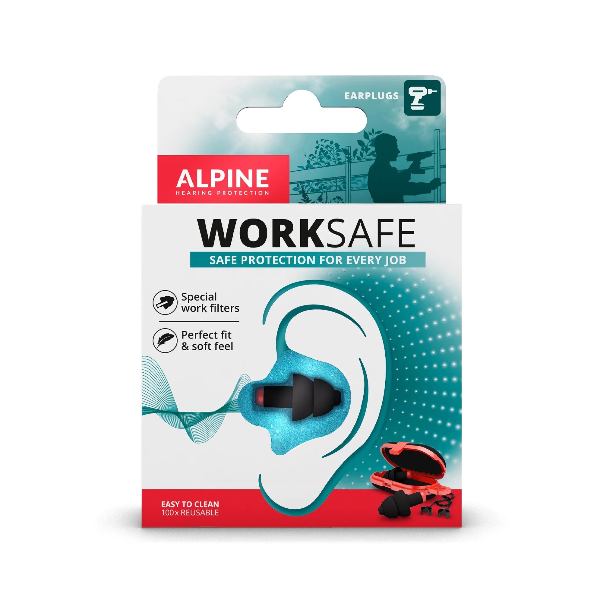 Універсальні беруші для роботи Alpine WorkSafe SNR 23 дБ