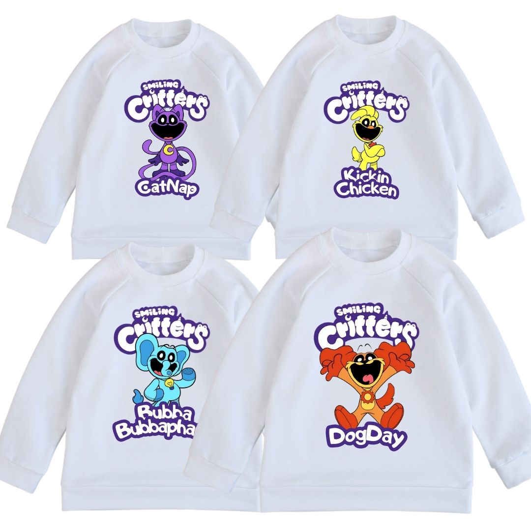 Світшот з принтом з принтом Smiling Critters Усміхнені звірятка
