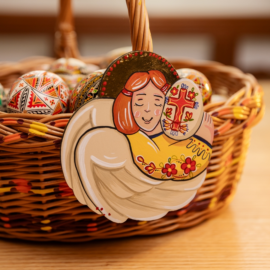 Підвіска на кошик "Ангел", 11*12 см